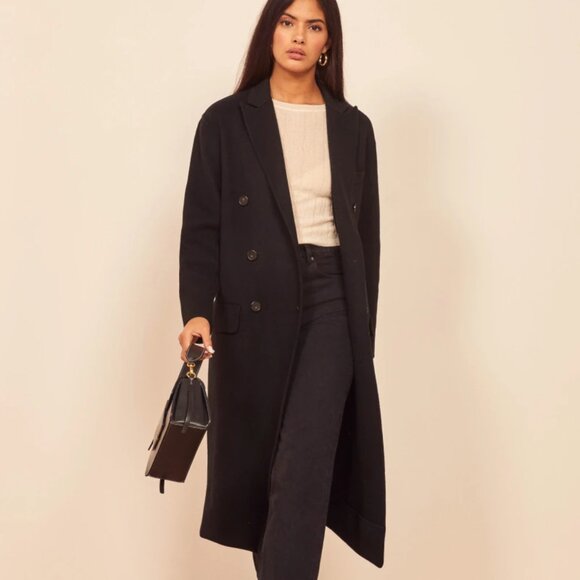 Reformation Women's Hayden Coat Black Small - Picture 1 of 8